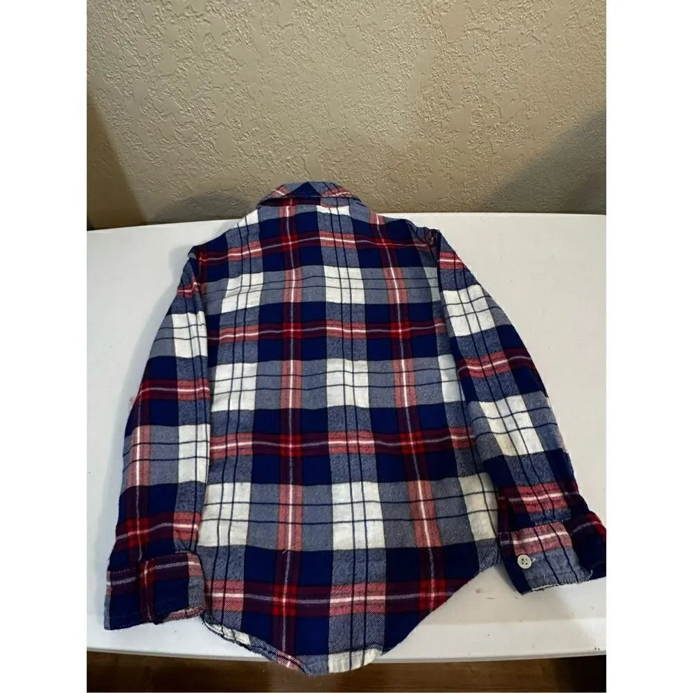 Justice Size 6 flannel shirt in blue and red